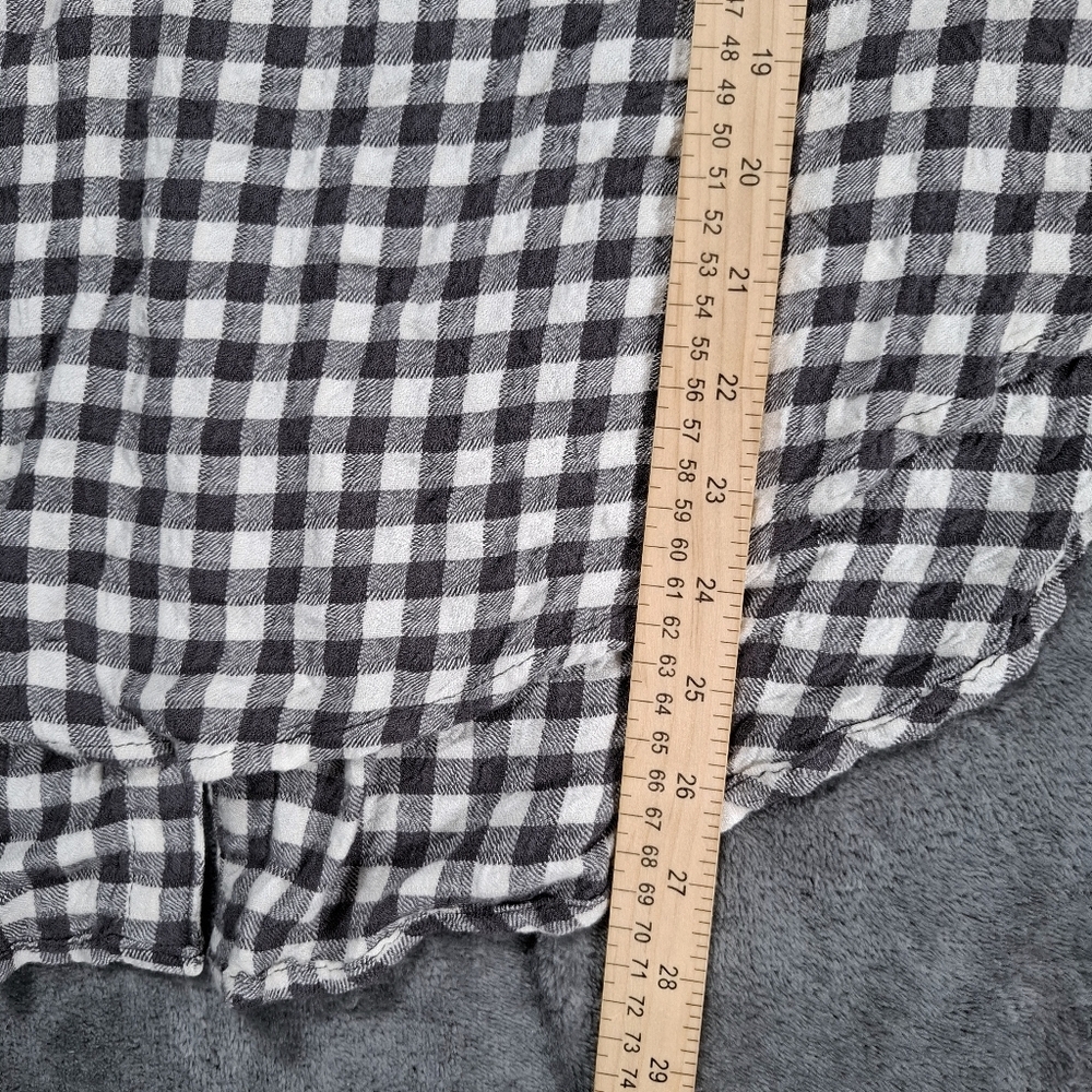 Anthropologie Isadora Button Back Tunic Gray Checkered Womens Size S Boho Chic - Picture 7 of 14